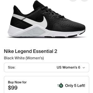 Nike Legend Essential 2 Women's Athletic Shoes - Black and White